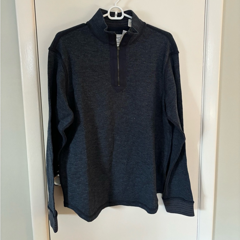 NWT Robert Graham Kirk 1/4 Zip in Dark Indigo Medium
